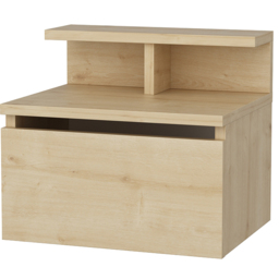 Decorotika Alice Oak Single Drawer Single Shelf Floating Bedside Table - thumbnail 2