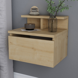Decorotika Alice Oak Single Drawer Single Shelf Floating Bedside Table