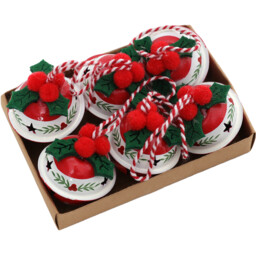 Set of 6 Holly Bells Red - thumbnail 2