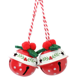 Set of 6 Holly Bells Red - thumbnail 1