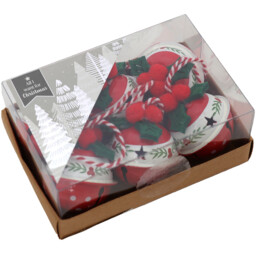 Set of 6 Holly Bells Red - thumbnail 3