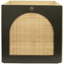 Homebase Timber Fronted Rich Green Rattan Cube Storage Insert 2 Pack - thumbnail 3