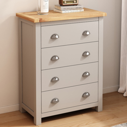 Cabinet Bits Argenta 4 Drawer Chest of Drawers with Chrome Cup Handle