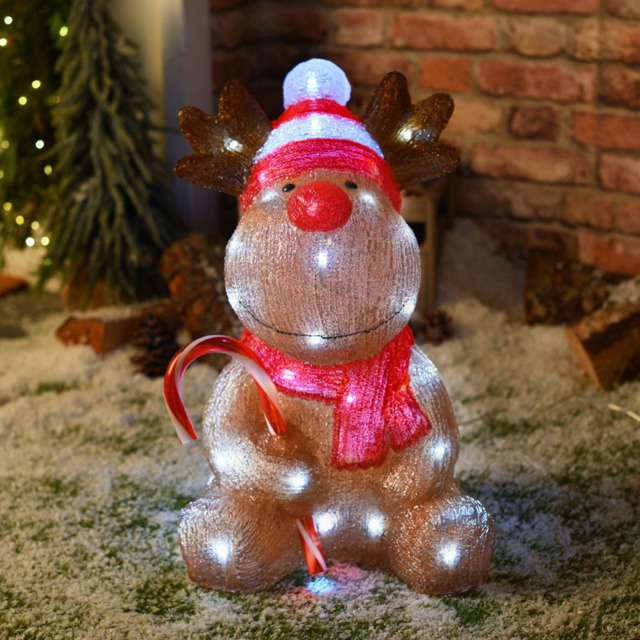 50 LED Brown Acrylic Reindeer Christmas Decoration - image 1