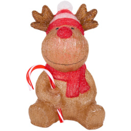 50 LED Brown Acrylic Reindeer Christmas Decoration - thumbnail 2