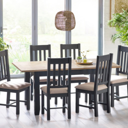 Julian Bowen Bordeaux Dark Grey 6 Seater Dining Set - thumbnail 1