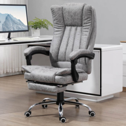 Portland Grey Microfibre Swivel Vibrating Massage Office Chair - thumbnail 1