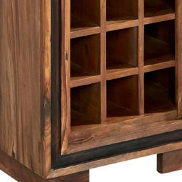 Brooklyn Hana Single Drawer 2 Shelf Sheesham Bookcase with Wine Rack - thumbnail 3