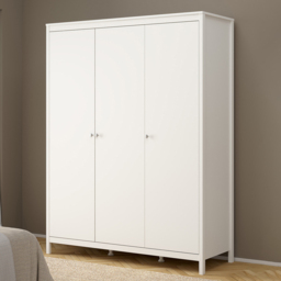 Florence Madrid 3 Door White Wardrobe - thumbnail 1