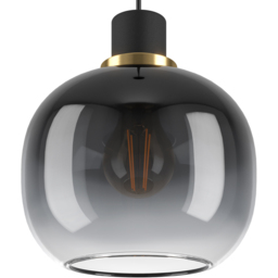 EGLO OILELLA Linear Black and Grey Glass 3 Light Pendant - thumbnail 3
