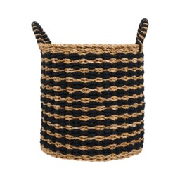 Set of 2 Black and Natural Storage Baskets - thumbnail 3