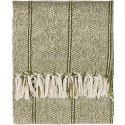 Yard Hedon Linear Stripe Green Woven Throw 130 x 180cm - thumbnail 1