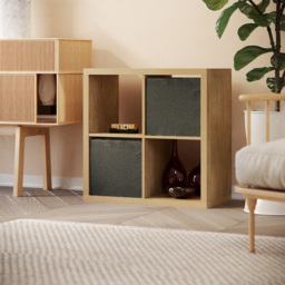 Homebase Teddy Grey Cube Storage Insert 4 Pack - thumbnail 2