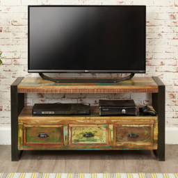 Baumhaus Urban Chic 3 Drawer Single Shelf TV Unit - thumbnail 3