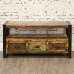 Baumhaus Urban Chic 3 Drawer Single Shelf TV Unit