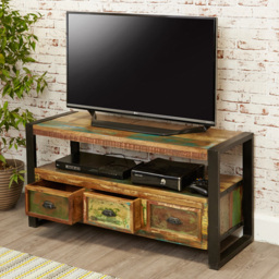 Baumhaus Urban Chic 3 Drawer Single Shelf TV Unit - thumbnail 4