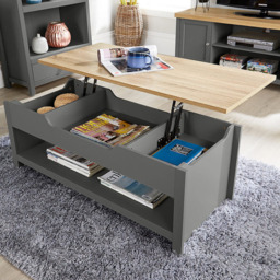 Home Source Avon Graphite Lift Up Storage Coffee Table