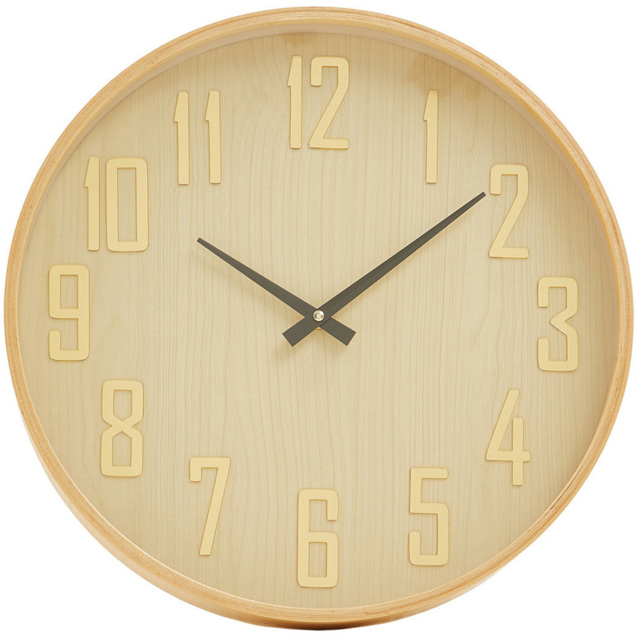 Premier Housewares Vitus Natural Round Wall Clock 40cm - image 1