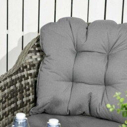 Outsunny 4 Seater Grey Rattan Garden Lounge Set - thumbnail 3