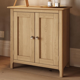 FWStyle Taberno Natural Lacquered Oak 2 Door Compact Sideboard