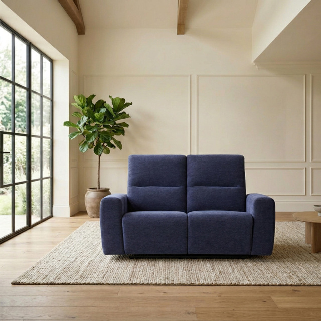 Holborton Manual Recliner Sofa Navy Blue 2 - image 1