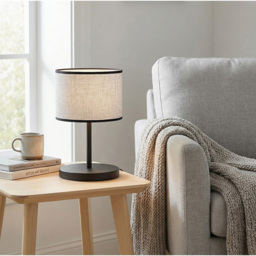 Emibig Eco Grey and Black E27 LED Table Lamp - thumbnail 3