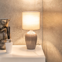 ValueLights Carbone Grey Shade Ceramic LED Table Lamp 2 Pack - thumbnail 2
