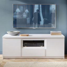 Florence Fribo 2 Door Single Drawer Alpine White Wide TV Cabinet