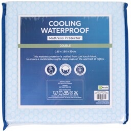 Blue Double Cooling Waterproof Mattress Protector