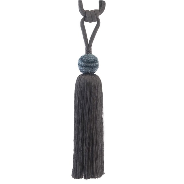 Beaded Body Tieback - Charcoal