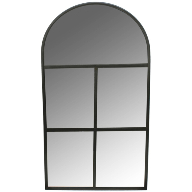 Ivyline Black Archway Outdoor Wall Mirror 90 x 50cm - image 1