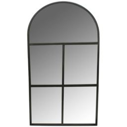 Ivyline Black Archway Outdoor Wall Mirror 90 x 50cm - thumbnail 1
