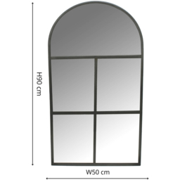 Ivyline Black Archway Outdoor Wall Mirror 90 x 50cm - thumbnail 3