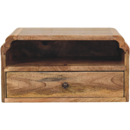 Artisan Furniture Avora Oak-ish Single Drawer Single Shelf Solid Wood Wall-Mounted Bedside Table - thumbnail 2