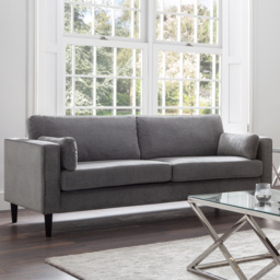 Julian Bowen Hayward 3 Seater Grey Chenille Sofa - thumbnail 1