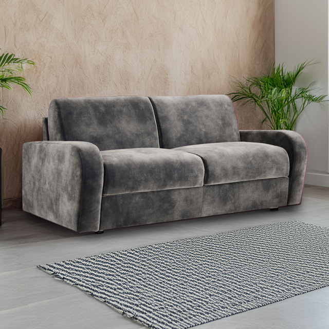 Jay-Be Deco 3 Seater Luxe Velvet Steel Sofa Bed with e-Sprung Mattress - image 1