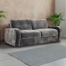 Jay-Be Deco 3 Seater Luxe Velvet Steel Sofa Bed with e-Sprung Mattress