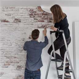 Grandeco Brick Grey and Red 3 Lane Wall Mural - thumbnail 3