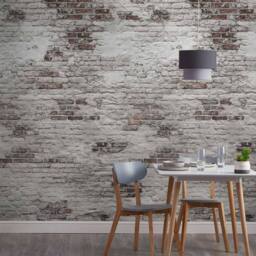 Grandeco Brick Grey and Red 3 Lane Wall Mural - thumbnail 1