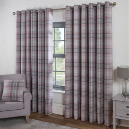 Divante Hatfield Check Blush Blackout Curtains 168 x 183cm