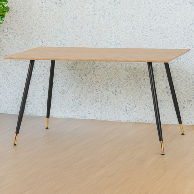 Seconique Hamilton Black Medium Oak Effect Dining Table Medium - image 1
