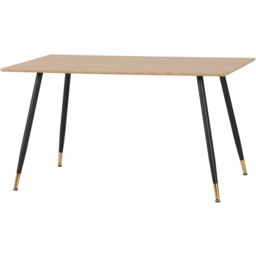 Seconique Hamilton Black Medium Oak Effect Dining Table Medium - thumbnail 2
