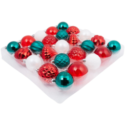 Santa's Chalet Multicolour Bauble 25 Pack - thumbnail 2