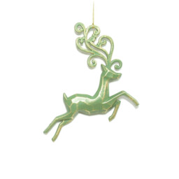 Single Amber Charm Brushed Gold Reindeer Hanging Decoration in Assorted styles - thumbnail 2