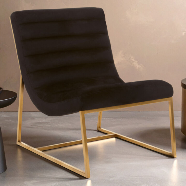 Premier Housewares Vogue Black and Gold Lounge Chair - image 1