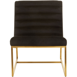 Premier Housewares Vogue Black and Gold Lounge Chair - thumbnail 3