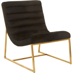 Premier Housewares Vogue Black and Gold Lounge Chair - thumbnail 2