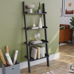 VIDA DESIGNS York 4 Shelf Black Ladder Bookcase