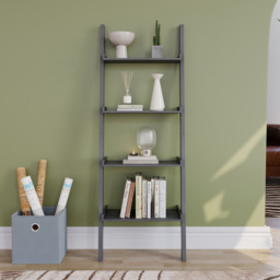 VIDA DESIGNS York 4 Shelf Black Ladder Bookcase - thumbnail 3