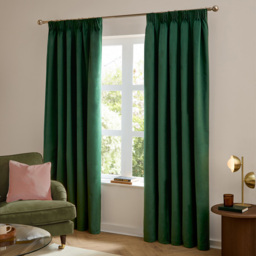 Furn The Ultimate Velvet Blackout Pencil Pleat Curtains Emerald 168 x 229cm - thumbnail 1